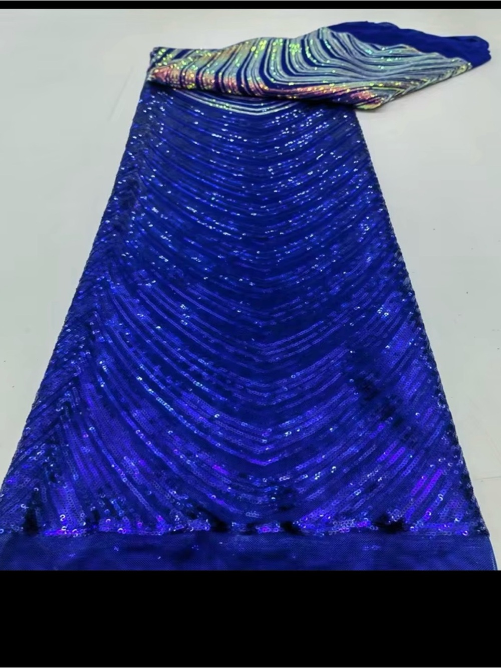 Royal Blue Sequin Prom Fabric Panel